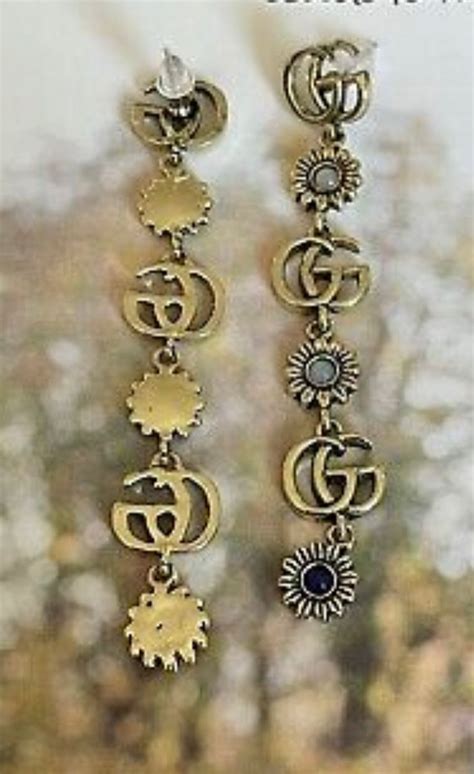 gucci flower earring|Gucci embroidered earrings.